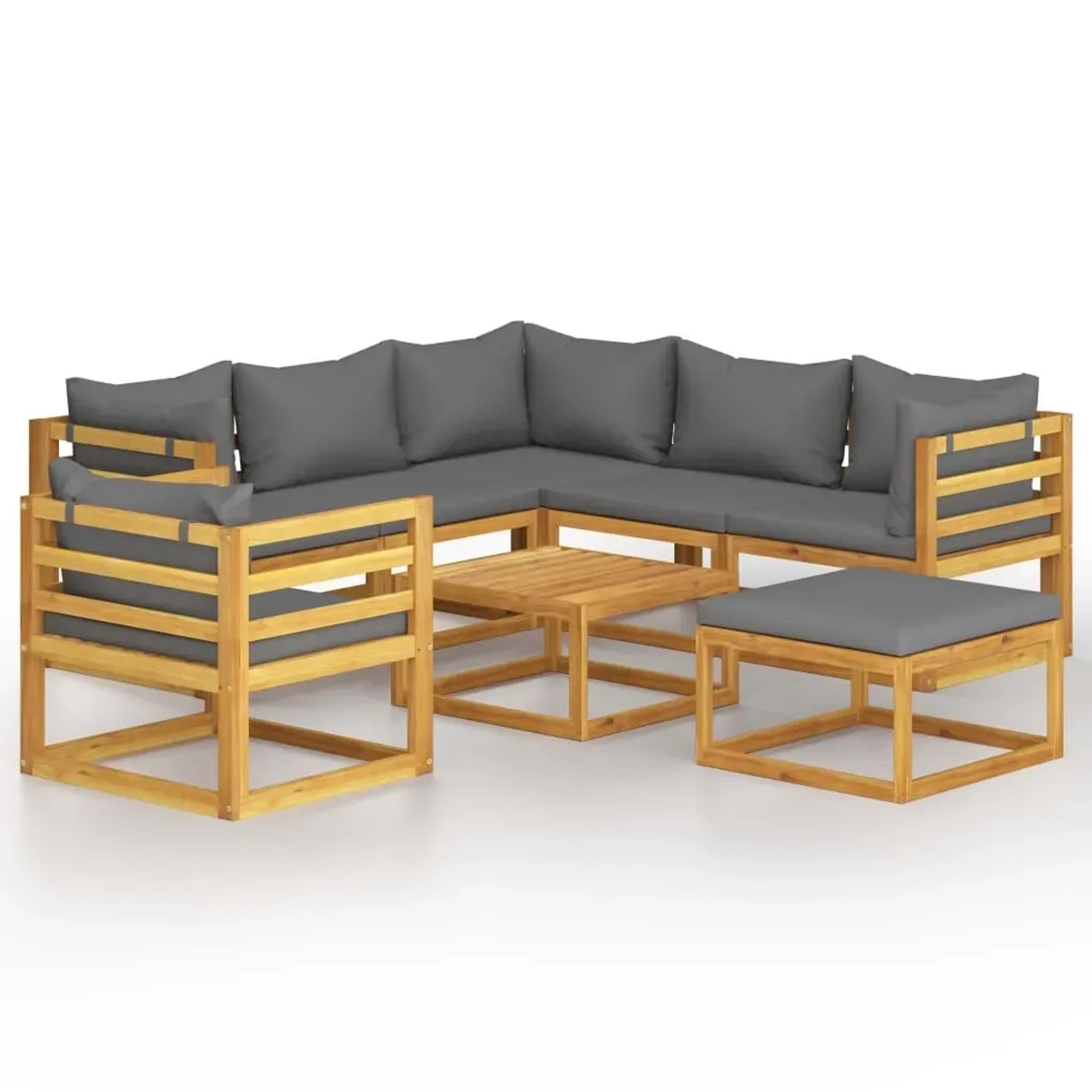 vidaXL 8-Tlg Garten-Lounge-Set mit Auflagen Massivholz Akazie 3057614