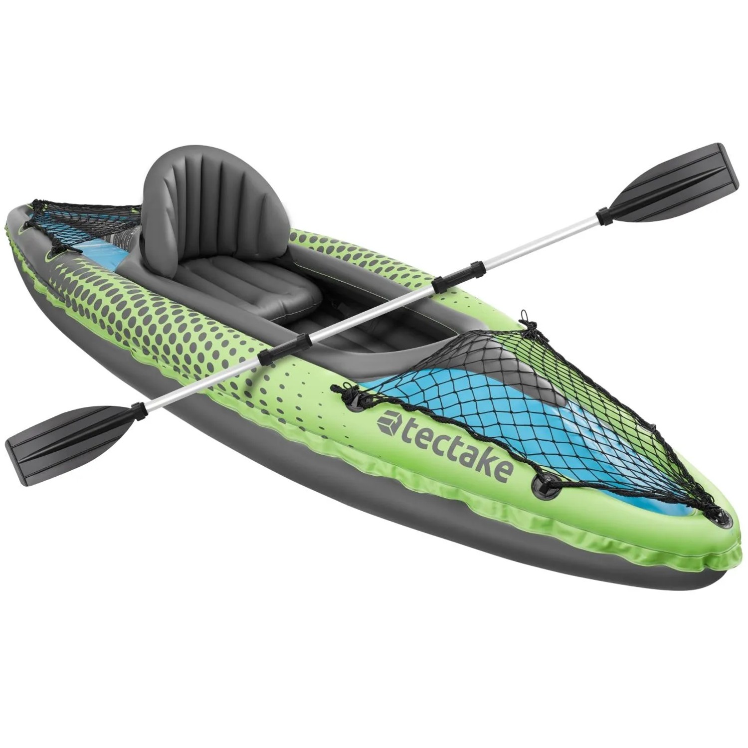 Tectake Einerkajak Liberty Aufblasbar Robust und Leicht Mit Abnehmbarem Sitz Doppelpaddel und Doppelhubpumpe 280 x 83...