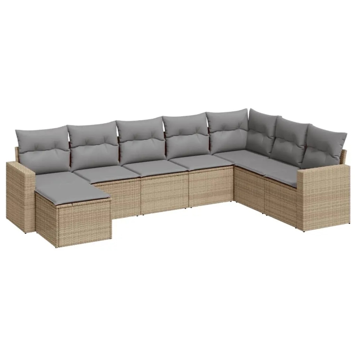 vidaXL 8-Tlg Garten-Sofagarnitur mit Kissen Beige Poly Rattan 3251696 günstig online kaufen