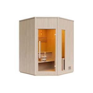 Vente-unique Finnische Sauna Kotka Naturfarben Hell 180 cm