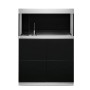 Oase HighLine Aquarium-Set, 200 l, mit schwarzem Unterschrank und Weißglas für klare Sicht.