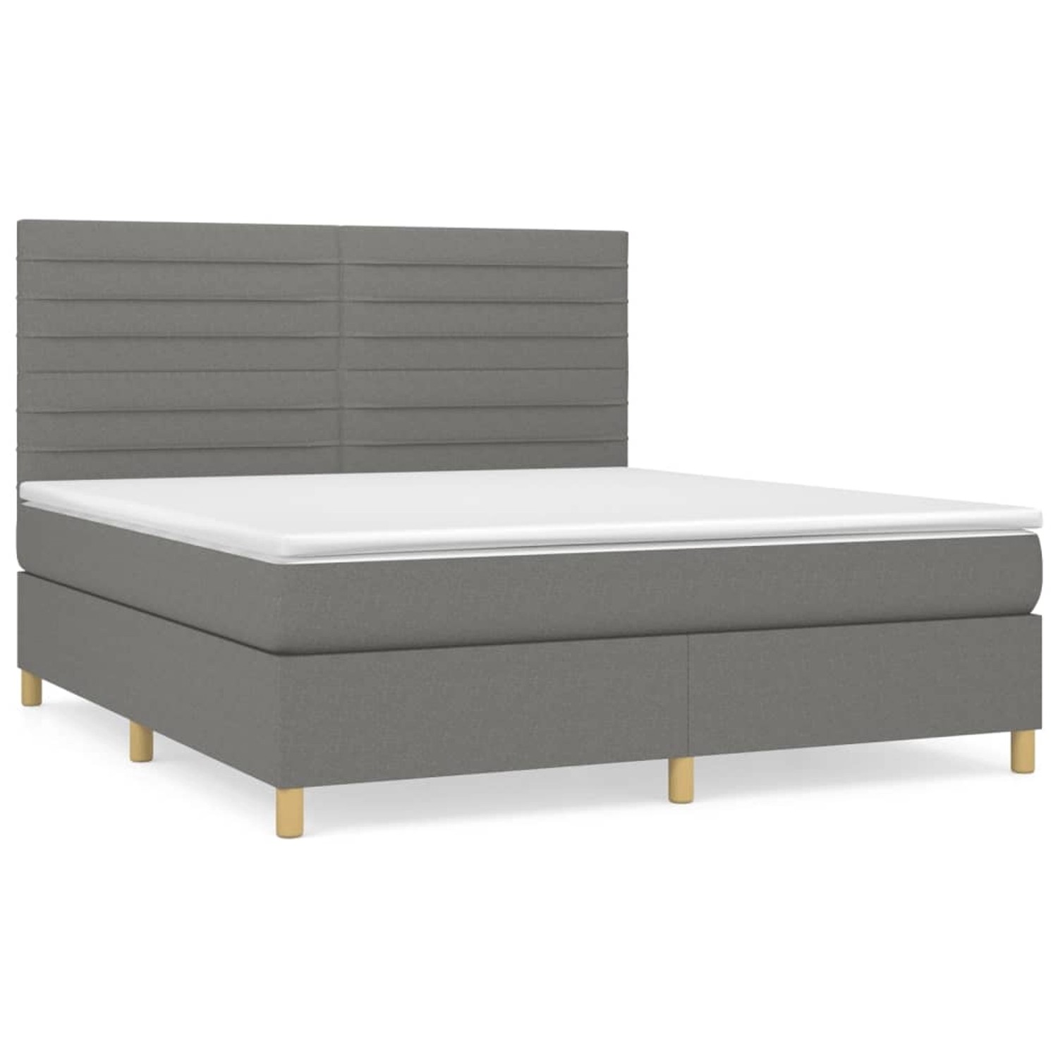 vidaXL Boxspringbett mit Matratze Dunkelgrau 160x200 cm Stoff 3142426 günstig online kaufen