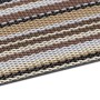 Detailansicht des Outdoor-Teppichs Asti mit Streifen in Braun-, Beige- und Weißtönen.