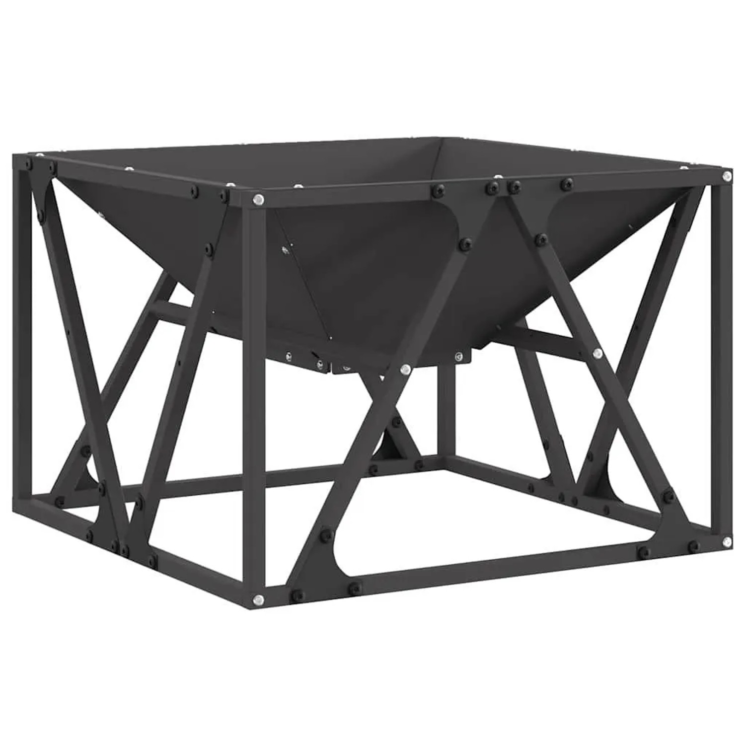vidaXL Feuerstelle Schwarz 50 x 50 x 35 cm Stahl 858992