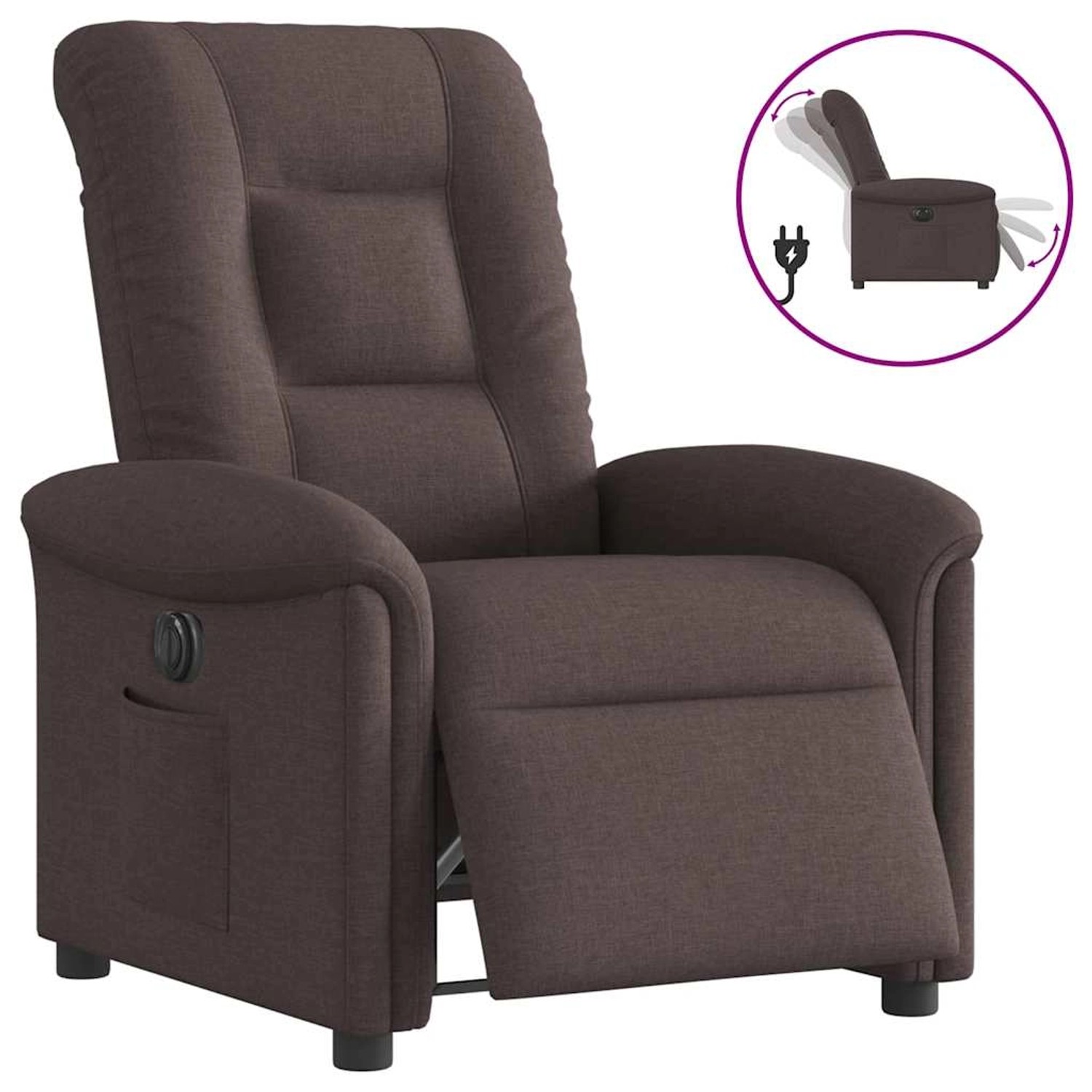 vidaXL Relaxsessel Elektrisch Dunkelbraun Stoff 3303239 günstig online kaufen