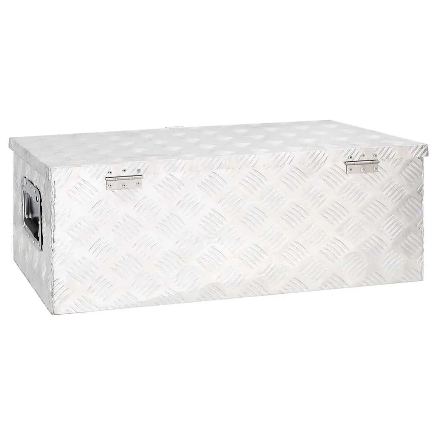 DELUKE Aluminiumbox Mit Deckel Abschließbar Alubox Deichselbox Alu Anhängerbox Werkzeugkiste Transportbox Metallkiste 80x39x30cm Silber_5