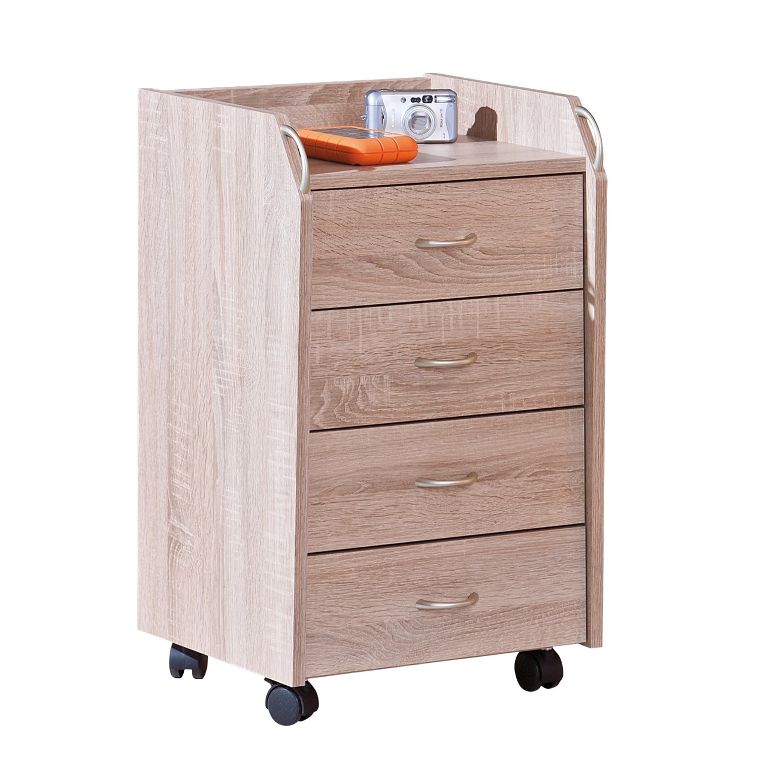 ebuy24 Noha Kommode Rollcontainer 4 Schubladen Sonoma Eiche Dekor günstig online kaufen