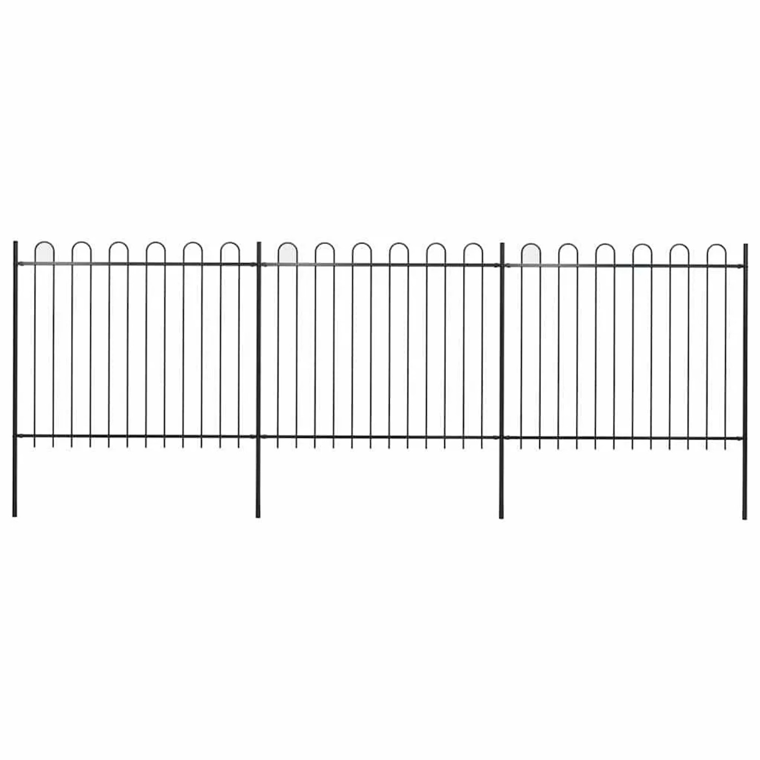 vidaXL Gartenzaun mit Rundbogen Stahl 537 x 150 cm Schwarz 277676 günstig online kaufen