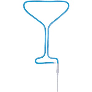 Blauer Paulmann LED Strip Neon Colorflex in Form eines Cocktailglases, USB-Anschluss.