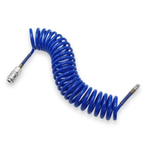 CCLIFE Druckluftschlauch Spiralschlauch 5 Meter 1/4 Zoll für Kompressor Werkstatt