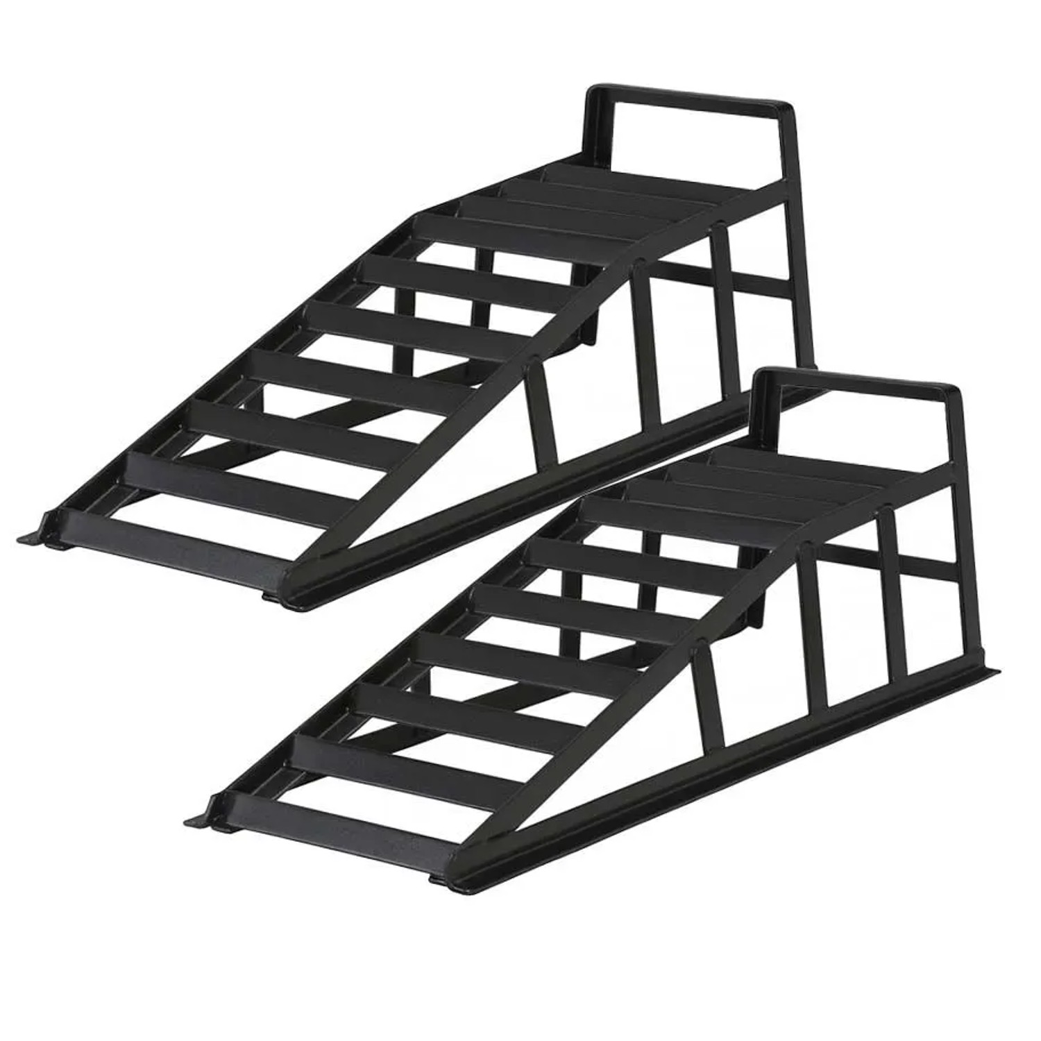 Wiltec 2x Auffahrrampe 2t pro Paar 905x295x278 mm Auffahrschiene Stahl