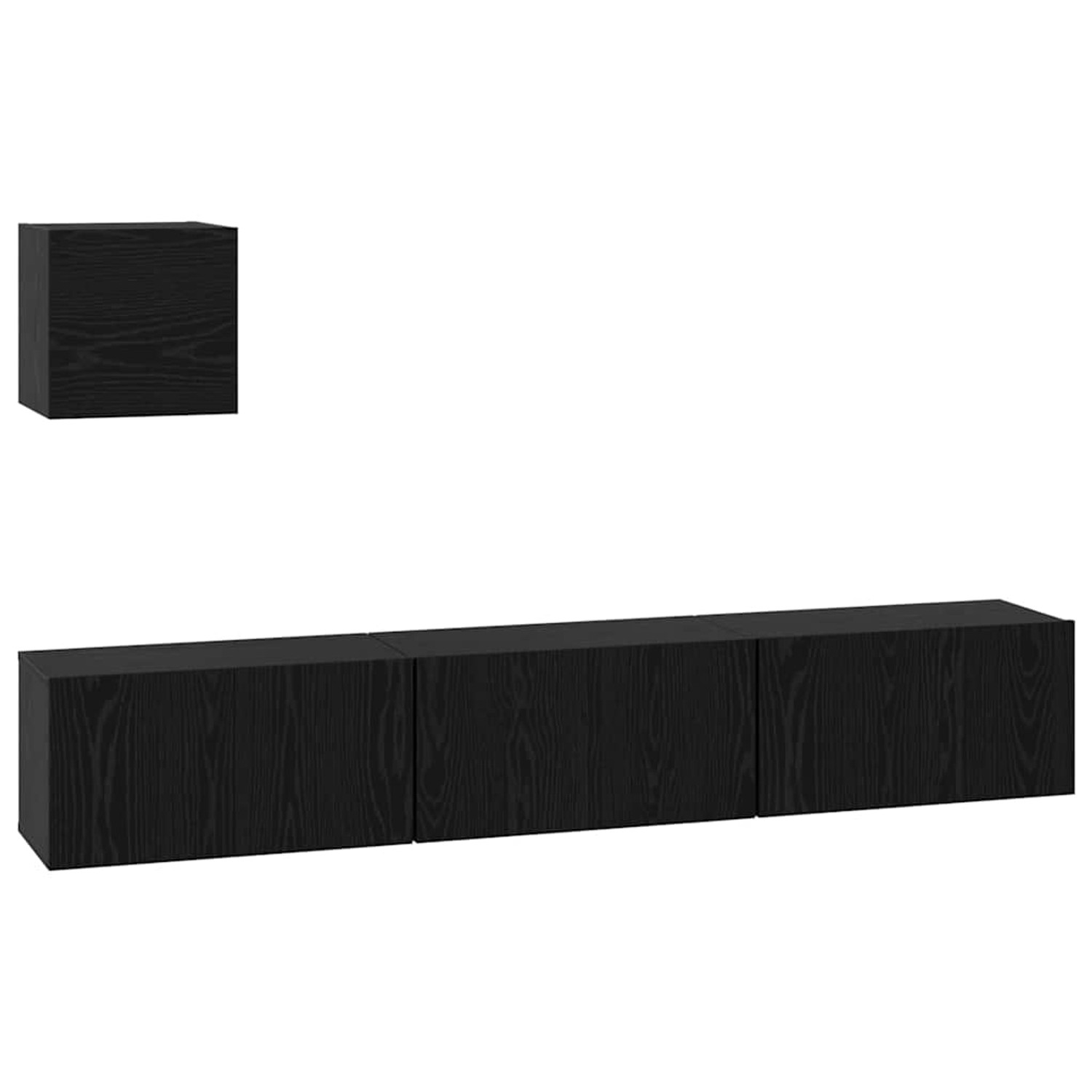 vidaXL TV-Schrank-Set 4-Tlg Schwarz Eichen-Optik 60 x 30 x 30 cm 3393148 günstig online kaufen