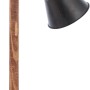 Schwarze Brilliant Tischleuchte Plow aus Stahl und Holz, Design-Tischlampe für den Innenbereich.