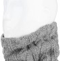 Grau melierter Heat Holders Halswärmer für Damen mit Zopfmuster.