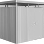 Biohort HighLine Metall-Gerätehaus, 5,6 m², silber-metallic mit Einzeltür.