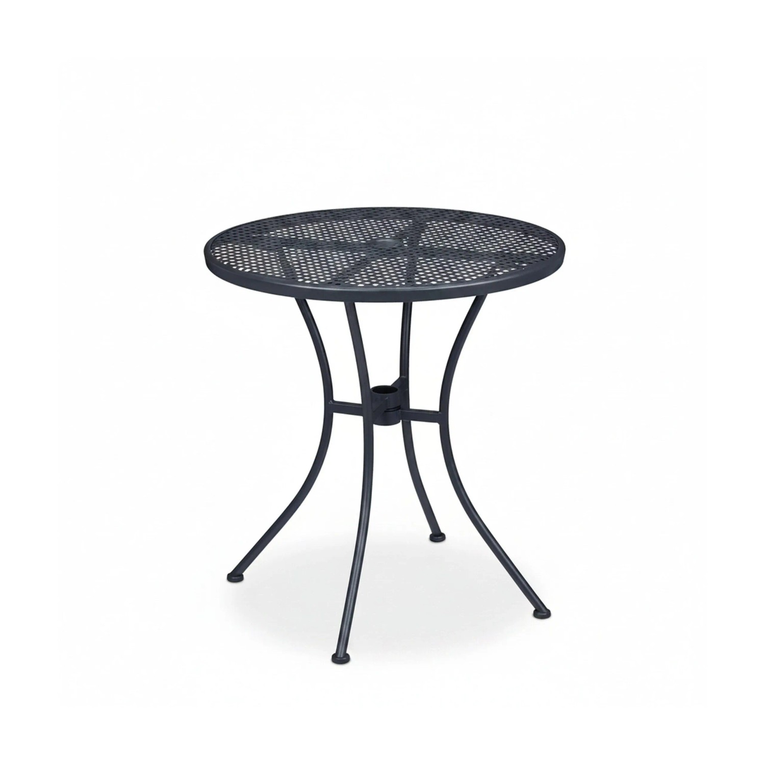 Relaxdays Gartentisch Stahl Anthrazit Schirmloch 72 cm x 70 cm 6,2 kg