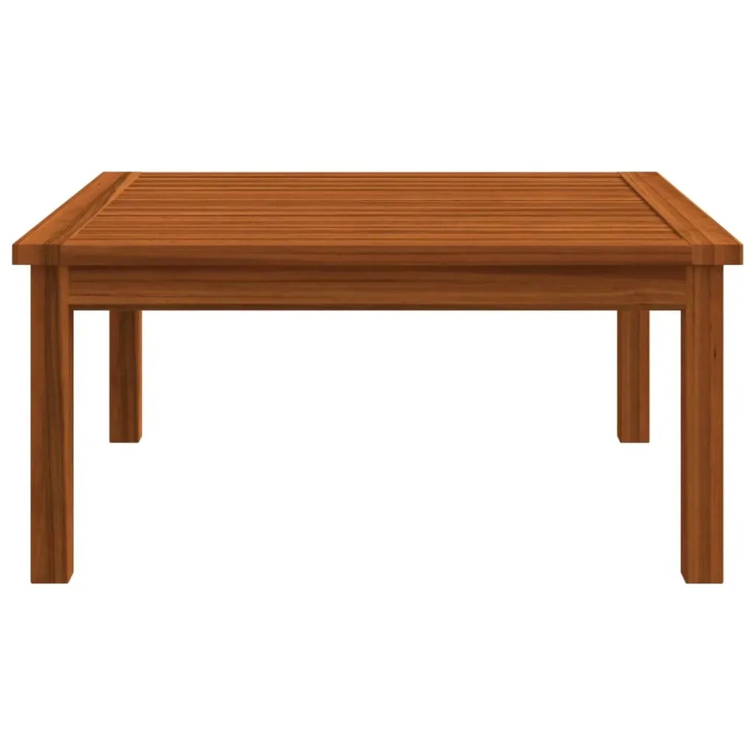 Quadratischer Akazienholz-Tisch, Teil des vidaXL Garten-Lounge-Sets.