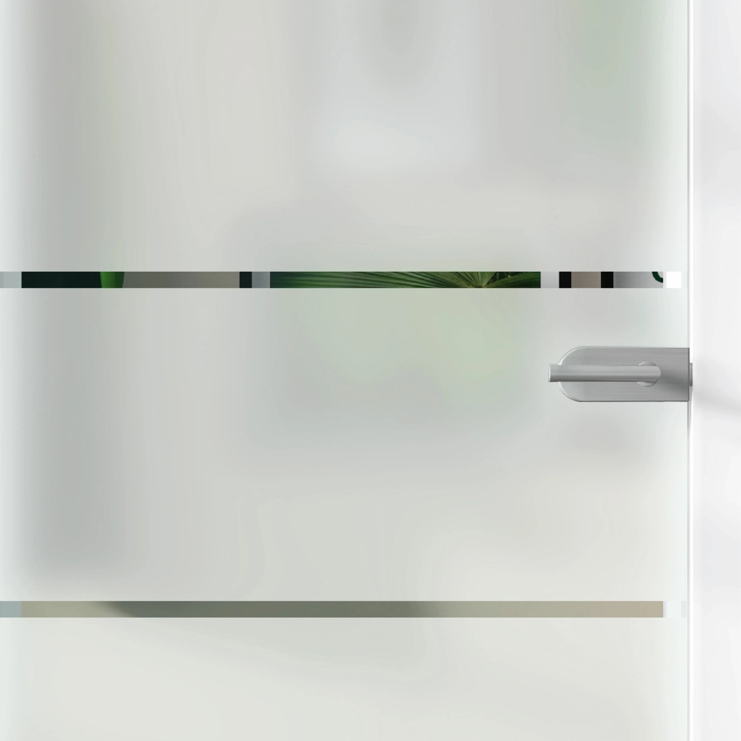 Glasdrehtür mit Siebdruck Dekor 36/15, DIN links, für mehr Licht im Raum.