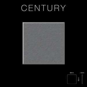 Quadratische, gebürstete, graue Edelstahl Mosaikfliese der Kollektion Century.