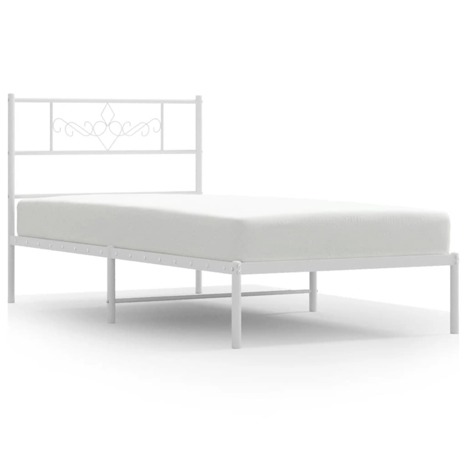 vidaXL Bettgestell mit Kopfteil Metall Weiß 90x190 cm Modell 171884811 günstig online kaufen