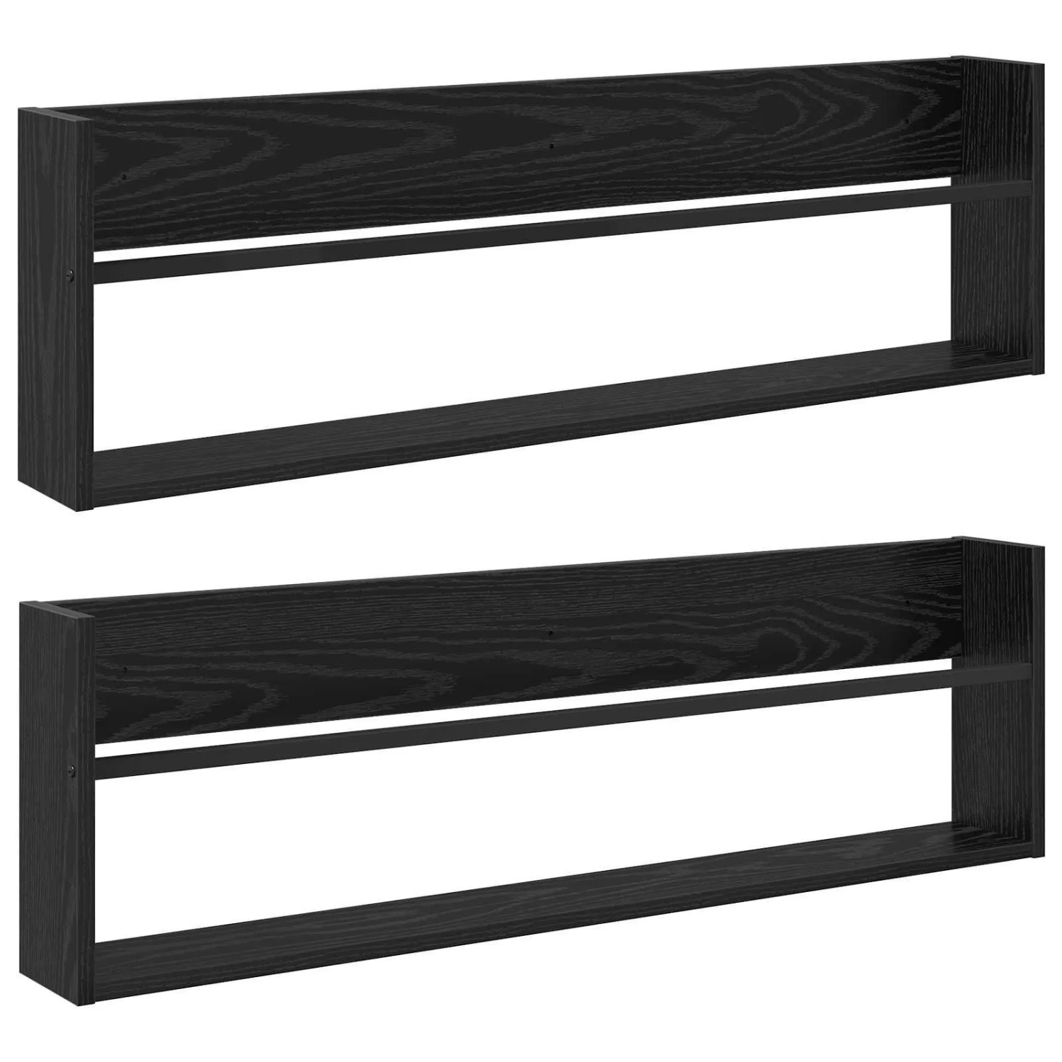 vidaXL Magazinregal 2 Stk Schwarz Eichen-Optik 100 x 12 x 30 cm 890817