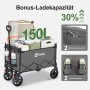 Sekey XXL Bollerwagen, faltbar, grau, 150L Ladevolumen, ideal für Camping und Freizeit.