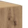 Detailansicht der Artisan-Eiche Holzoptik eines Highboards. Sichtbare Holzmaserung und Ast.