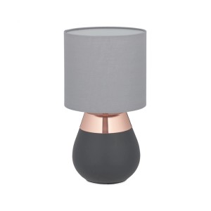 Relaxdays Nachttischlampe Eisen Kupfer Touch Dimmbar 32,5 cm x 18 cm 0,65 kg