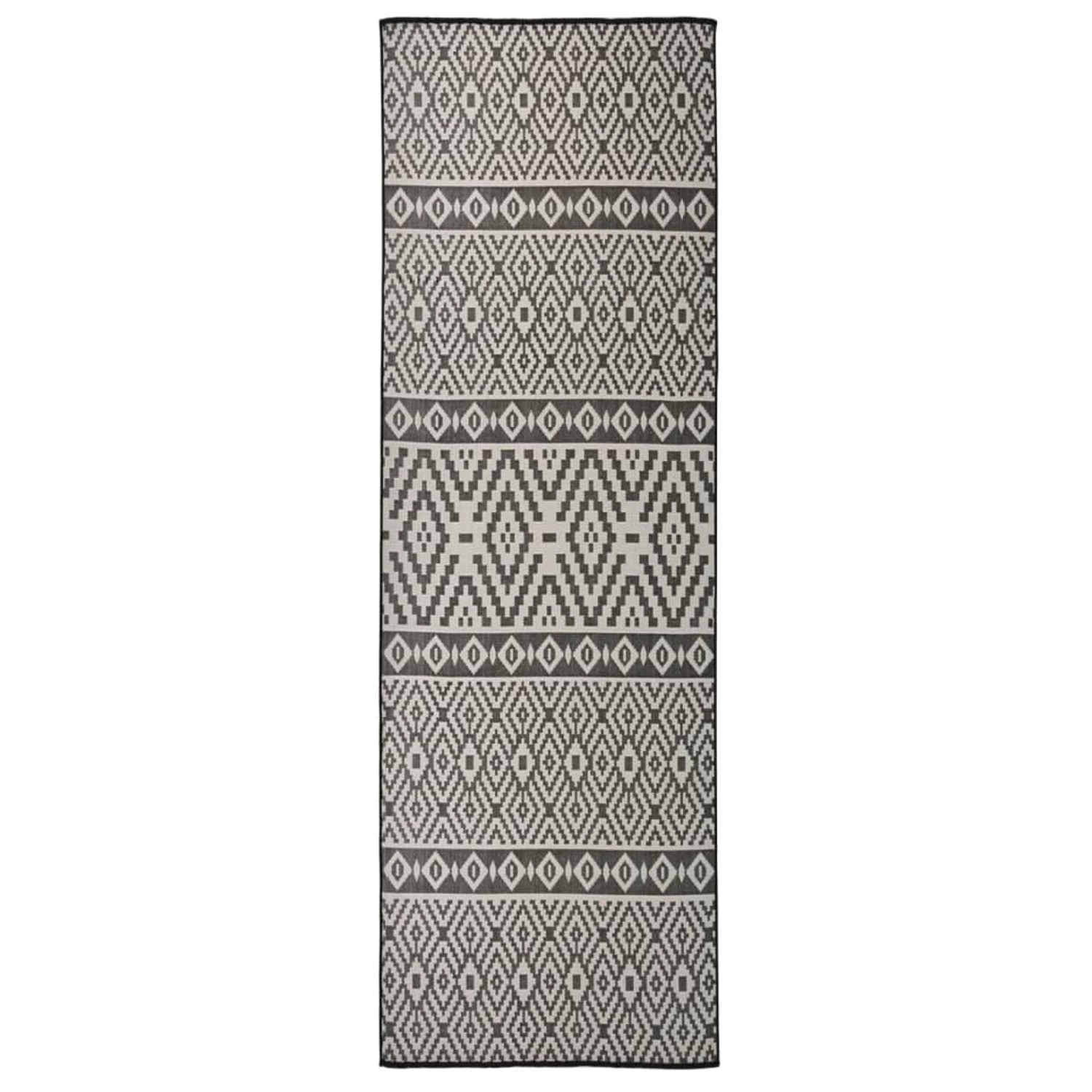 vidaXL Outdoorteppich Flachgewebe 80x250 Cm Schwarz Gestreift 1124019 günstig online kaufen
