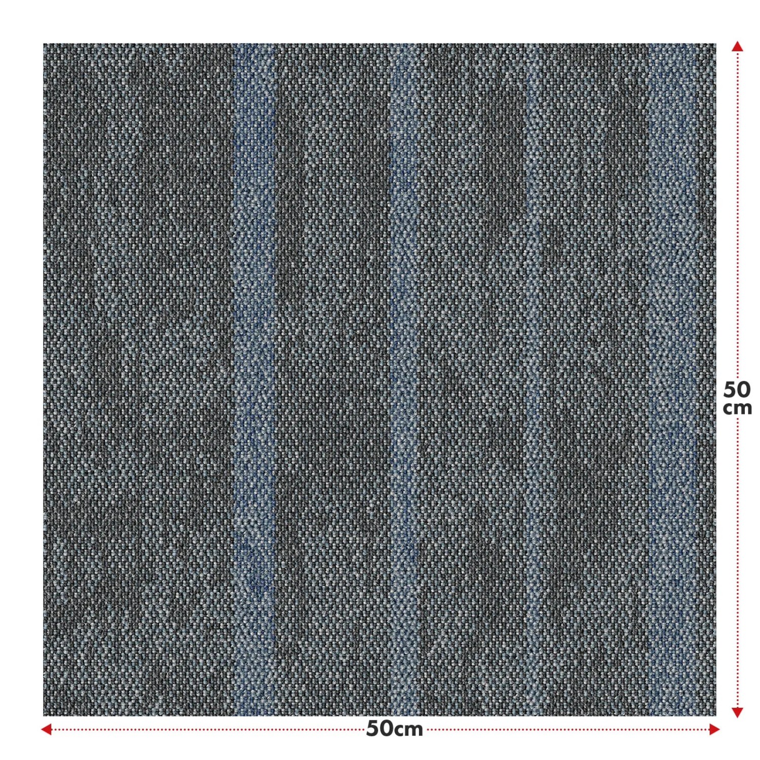 Floordirekt Teppichfliese Zürich, blau, 50x50cm, schalldämmend, selbstliegend.