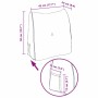 vidaXL Samt-Rückenkissen Creme: Maße 45x24x50 cm. Diagramm zeigt Seitentasche 10x13 cm für ergonomisches Kissen.