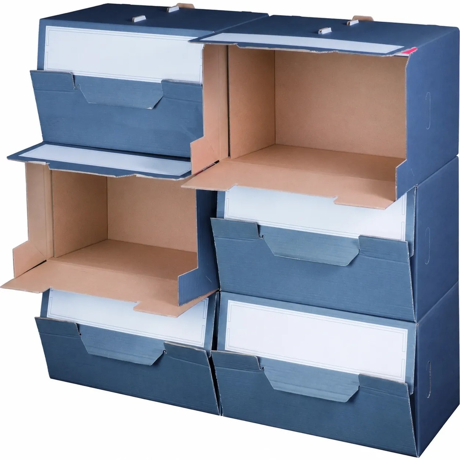 PROREGAL Mega Deal 20x Archivbox für Ordner mit Frontklappe LxBxH 504x325x305mm mit Grifflöchern & Beschriftungsfeld Wiederverschließbar Anthrazit