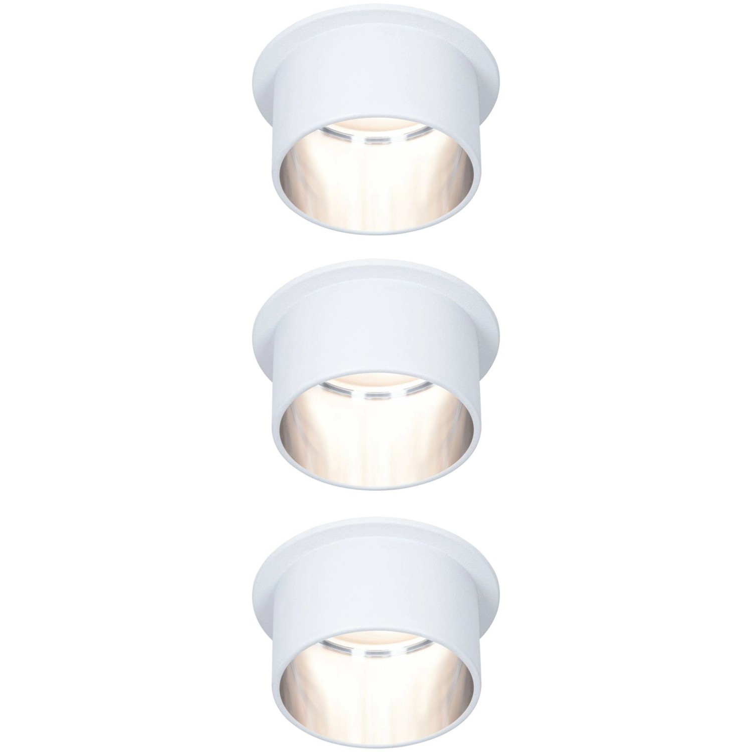 LED Einbauleuchten-Set Gil Coin 3StepDim rd starr 3x6W Weiß matt/Eisen Alu