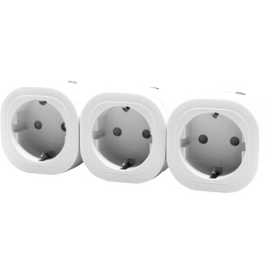 Funkschalter-Set 3+1 für Innen, bestehend aus drei weißen Funksteckdosen.