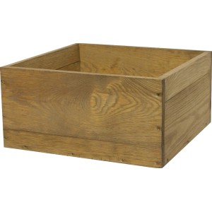 T & J Pflanzkasten Labo-3D, 36x36x17 cm, aus braun gebeizter Weide für Zaunbau & Sichtschutz.