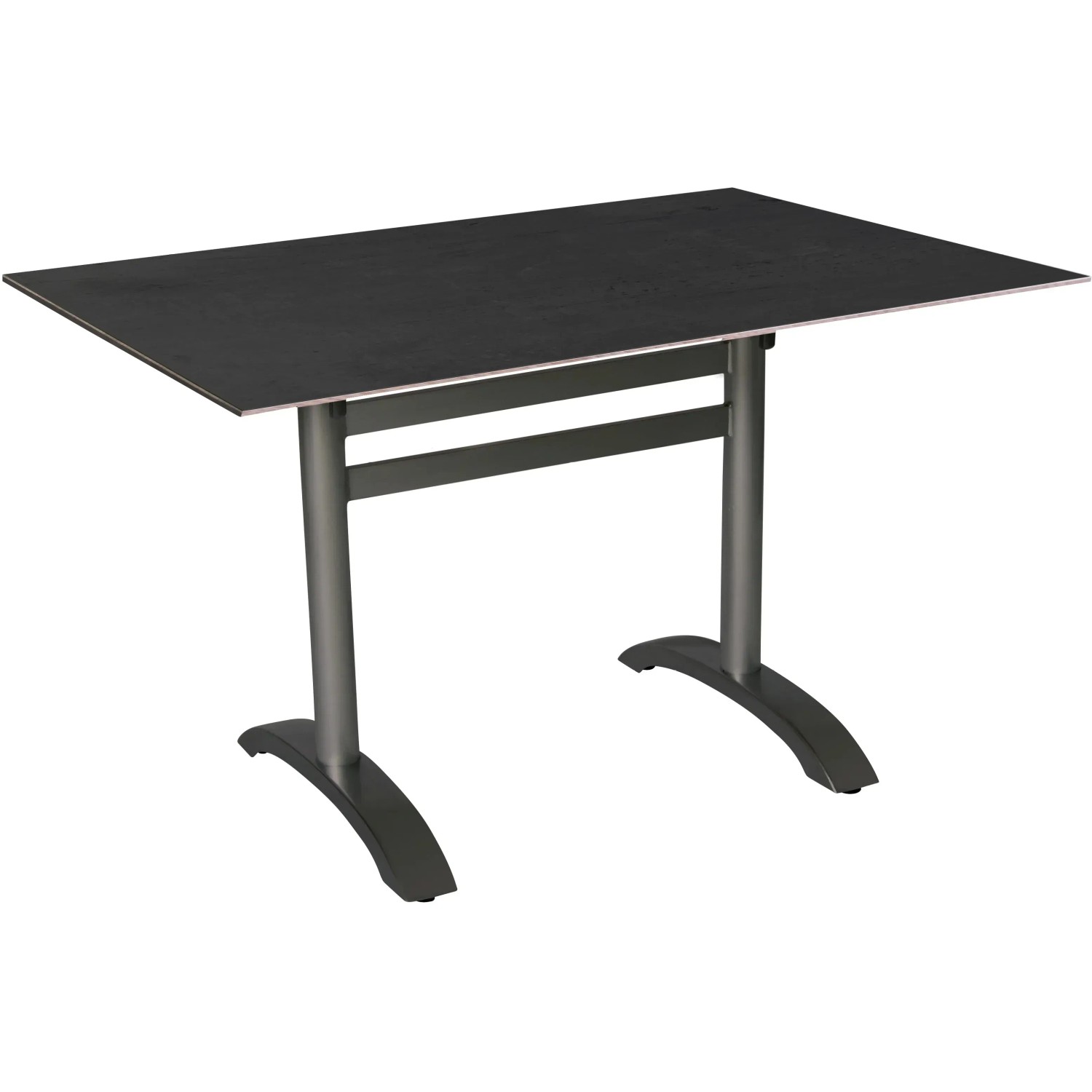 Acamp Tisch Acaplan Anthrazit, Gartentisch mit HPL-Tischplatte und Aluminiumgestell, abklappbar.