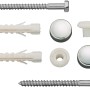 WC Befestigungsset, 6 mm x 70 mm, verchromt, mit Schrauben, Dübeln und Abdeckkappen für Stand-WCs.