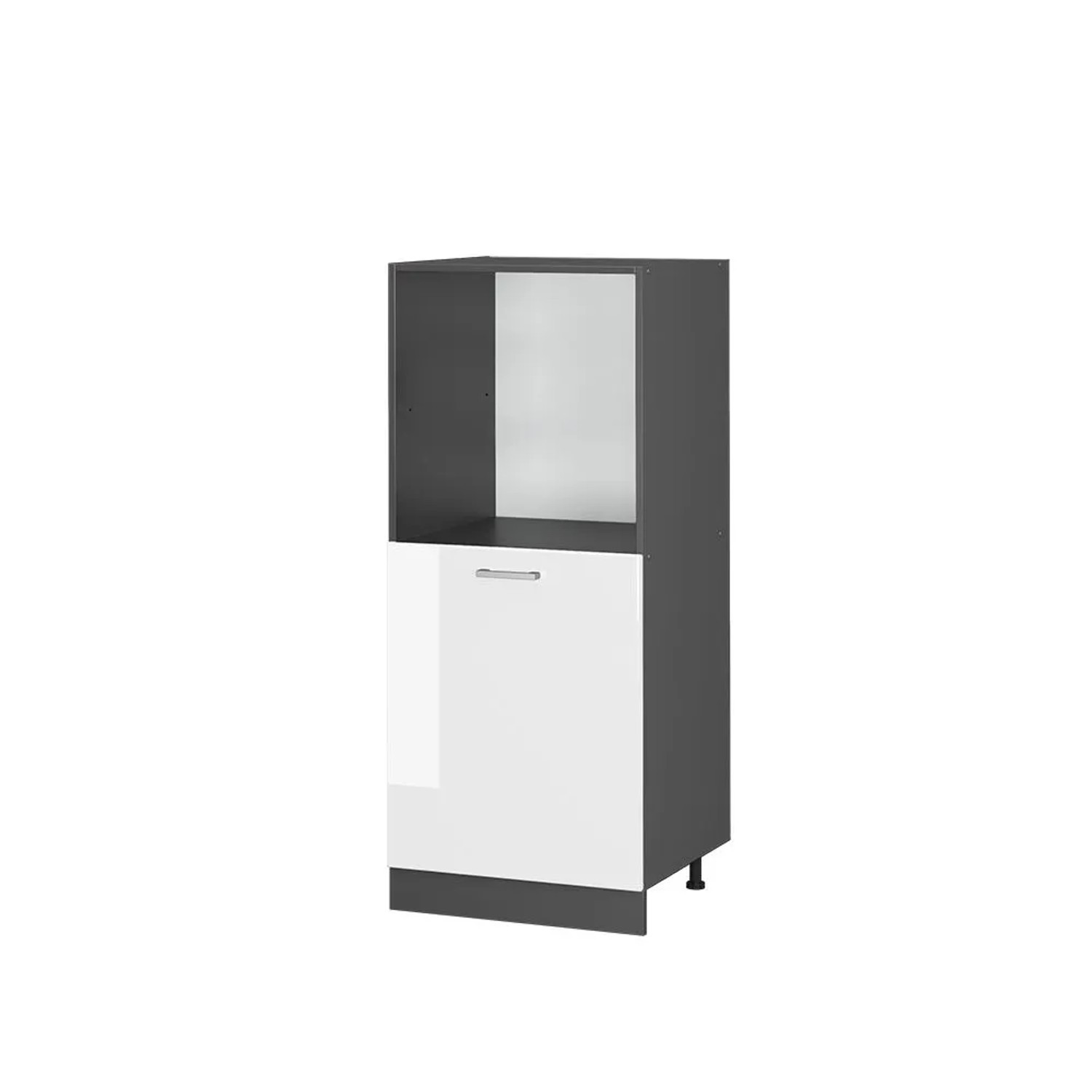 Vicco Herdumbauschrank R-Line Herdschrank Weiß Hochglanz Anthrazit 60 cm