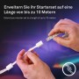 Briloner LED-Band: Zwei Hände verbinden ein RGBW Stripe-Element. Erweiterung des Starter-Sets.