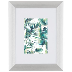 Silberner Aluminium Bilderrahmen, 18x24 cm, mit Passepartout und Normalglas.