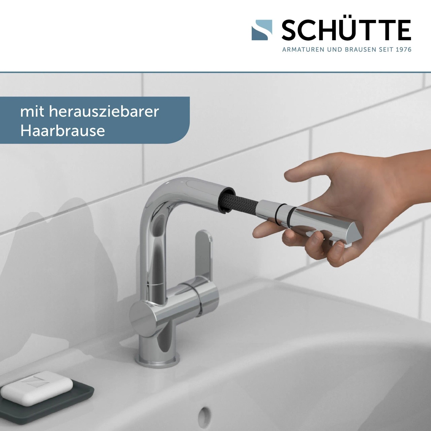 Schütte Waschtischarmatur London Einhebelmischer mit herausziehbarer ...