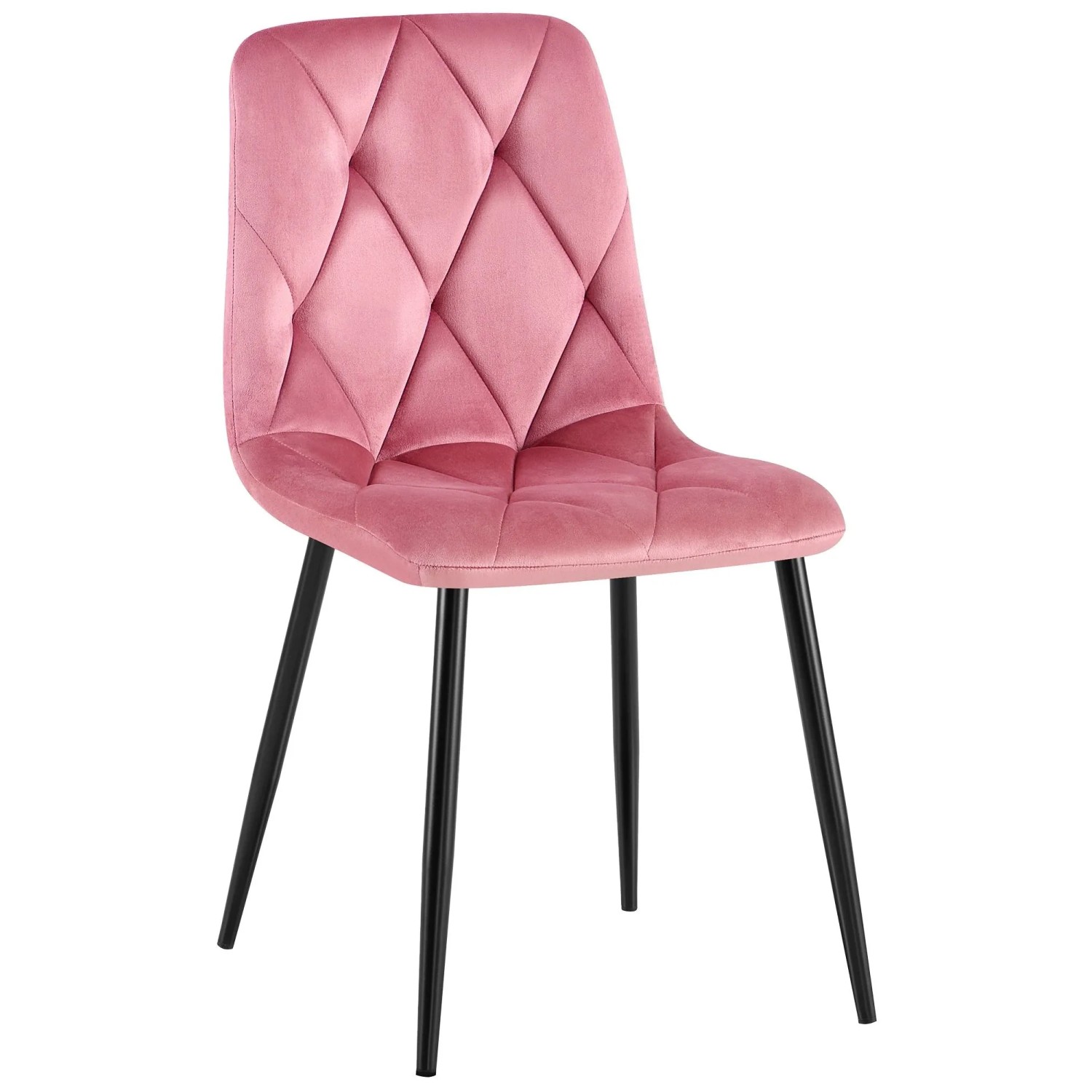 DELUKE Esszimmerstuhl DOFAR Samt Rosa 45x55x85cm Essstühle Esszimmerstühle Küchenstühle Wohnzimmerstühle