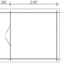 Grundriss Skan Holz Gartenhaus Faro 3 Natur, 300x300 cm, Holz-Gartenhaus