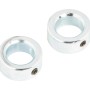 Zwei silberne Stellringe Ø 32 mm für Rollen und Räder mit Madenschraube.