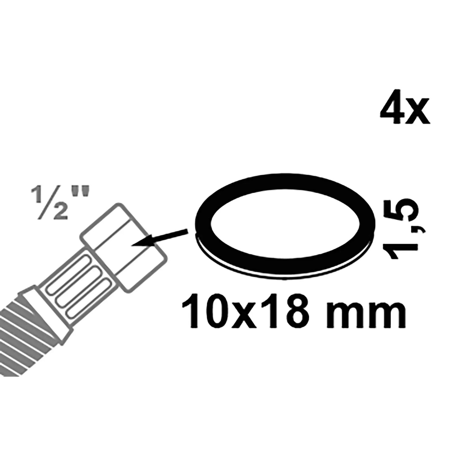 Kirchhoff Vulkanfiber Dichtung, 10x18x1,5mm, rot, 4er-Set für Wasser- und Heizungsanschlüsse.