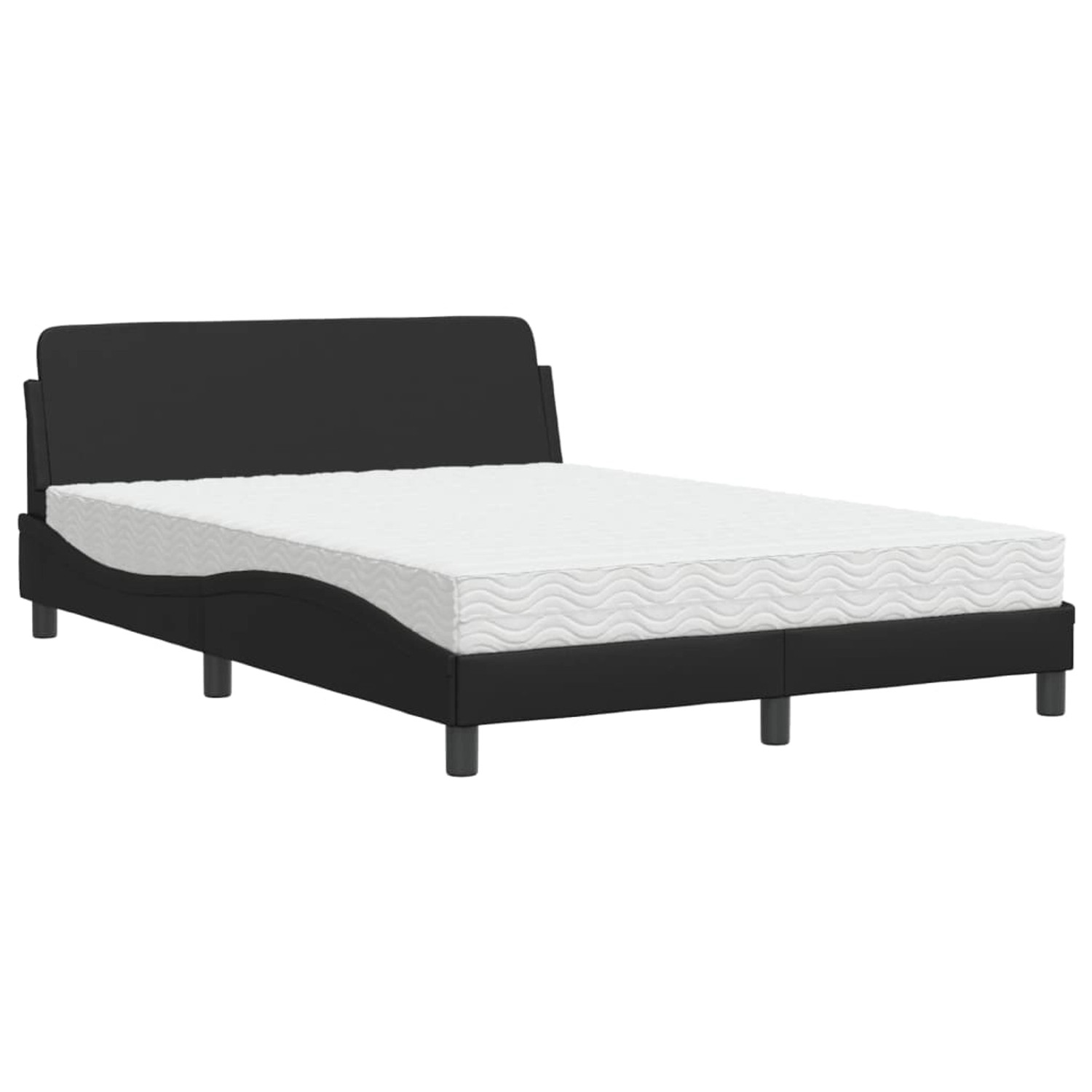 Thumbnail - vidaXL Bett mit Matratze Schwarz 140x190 cm Kunstleder Modell 22009859