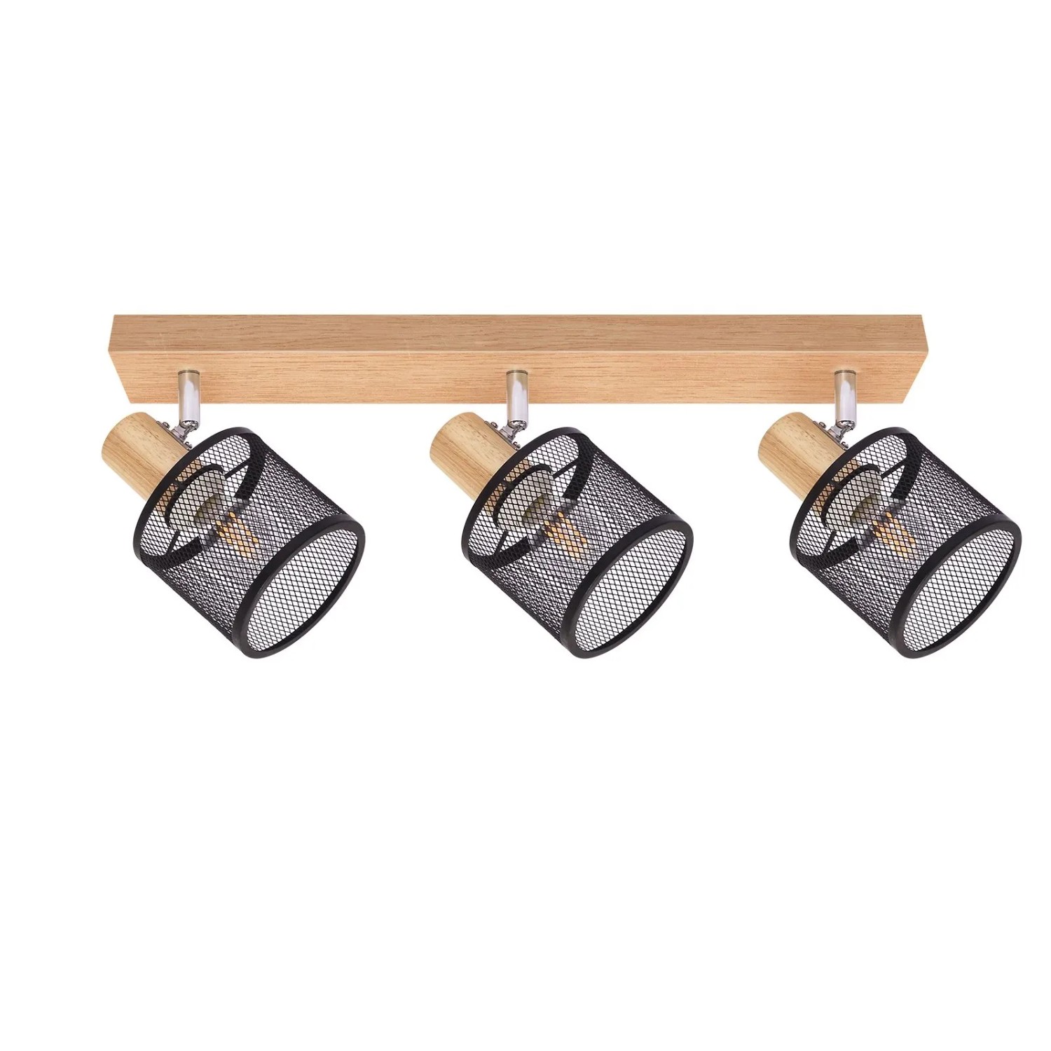 NETTLIFE Deckenstrahler aus Wood 3xE14 Schwarz