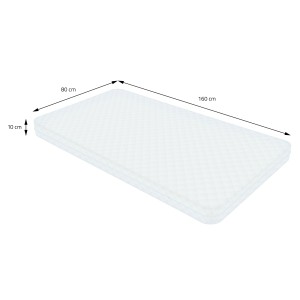 Weiße ML-Design Kindermatratze (80x160x10 cm) für Baby und Junior. Schadstoffgeprüft und atmungsaktiv.