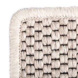 Detailaufnahme: KARAT Teppich in Sisaloptik Kalkutta Creme mit geketteltem Rand.