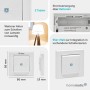 Weißer Homematic IP Funk-Wandtaster 2-fach, batteriebetrieben, mit blauer LED. Für Smart Home Hausautomation.